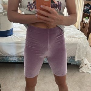 Fabletics medium velvety purple bike shorts